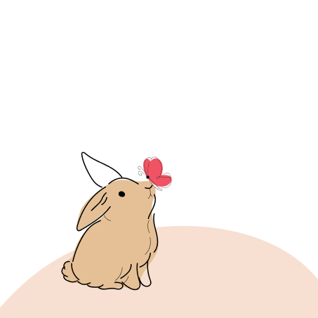 Bunny with butterfly illustration